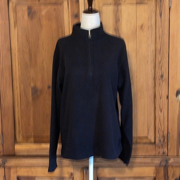 Obermeyer Black quarter zip black jacket Sz XL Juniors PTP: 20.5” - Picture 2 of 12